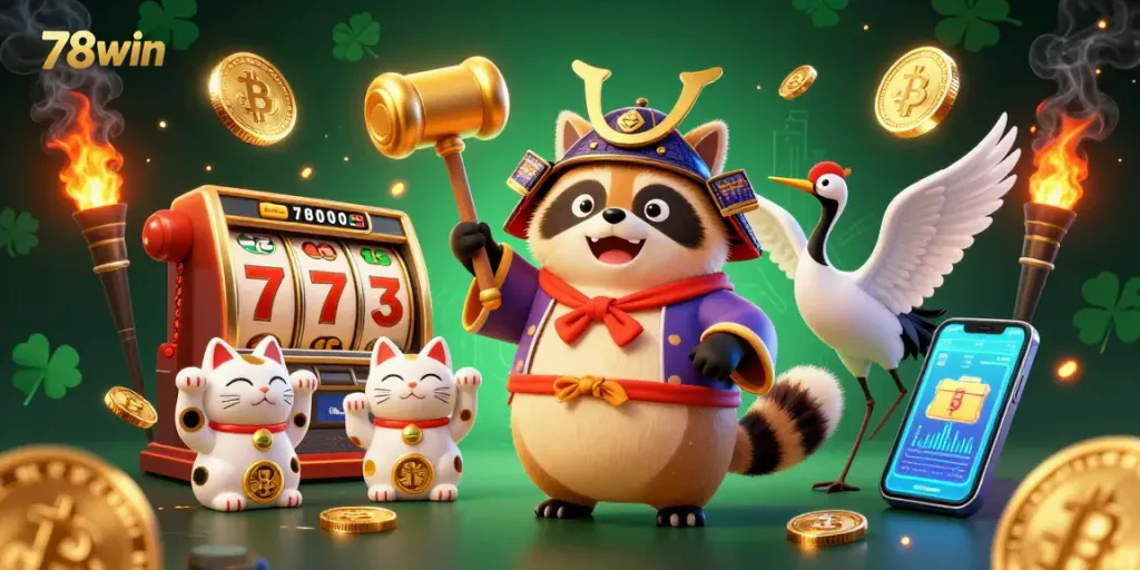 Experience immersive slots action with 78win as cheerful fortune characters bring winning energy to the design.