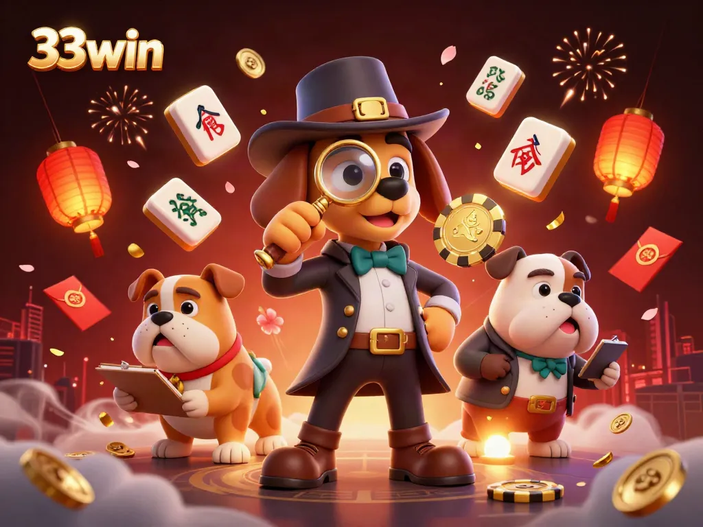 Experience thrilling bets and poker action at 33win with detailed characters and vibrant casino elements.