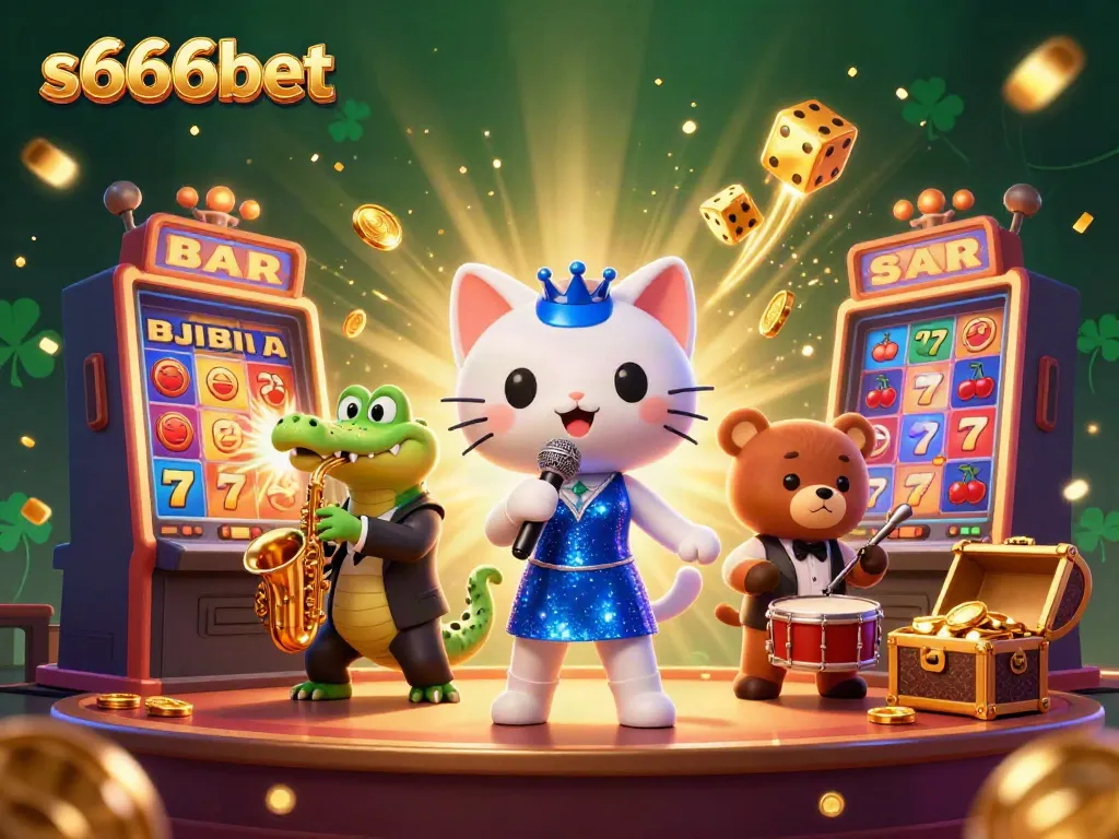 Experience thrilling gaming action with s666bet's vibrant casino characters and jackpot visuals