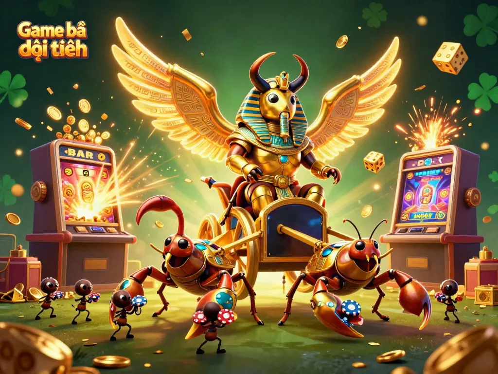 Win big with Game bài đổi thưởng illustrated by a dynamic casino scene featuring gold coins and game elements.