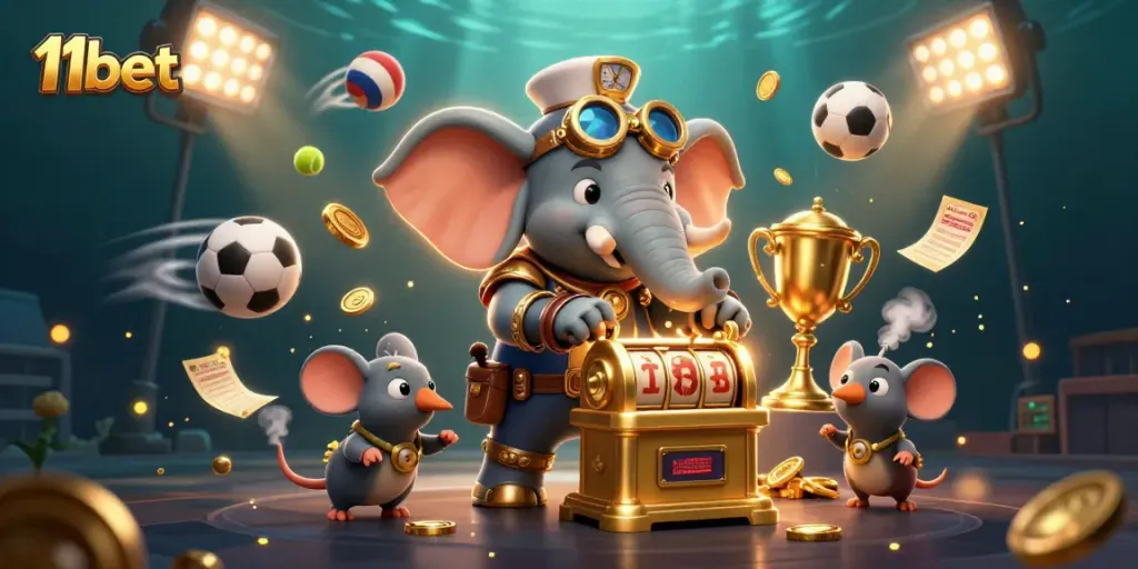 Engage with thrilling gameplay at 11bet featuring dynamic gambling scene elements and characters.