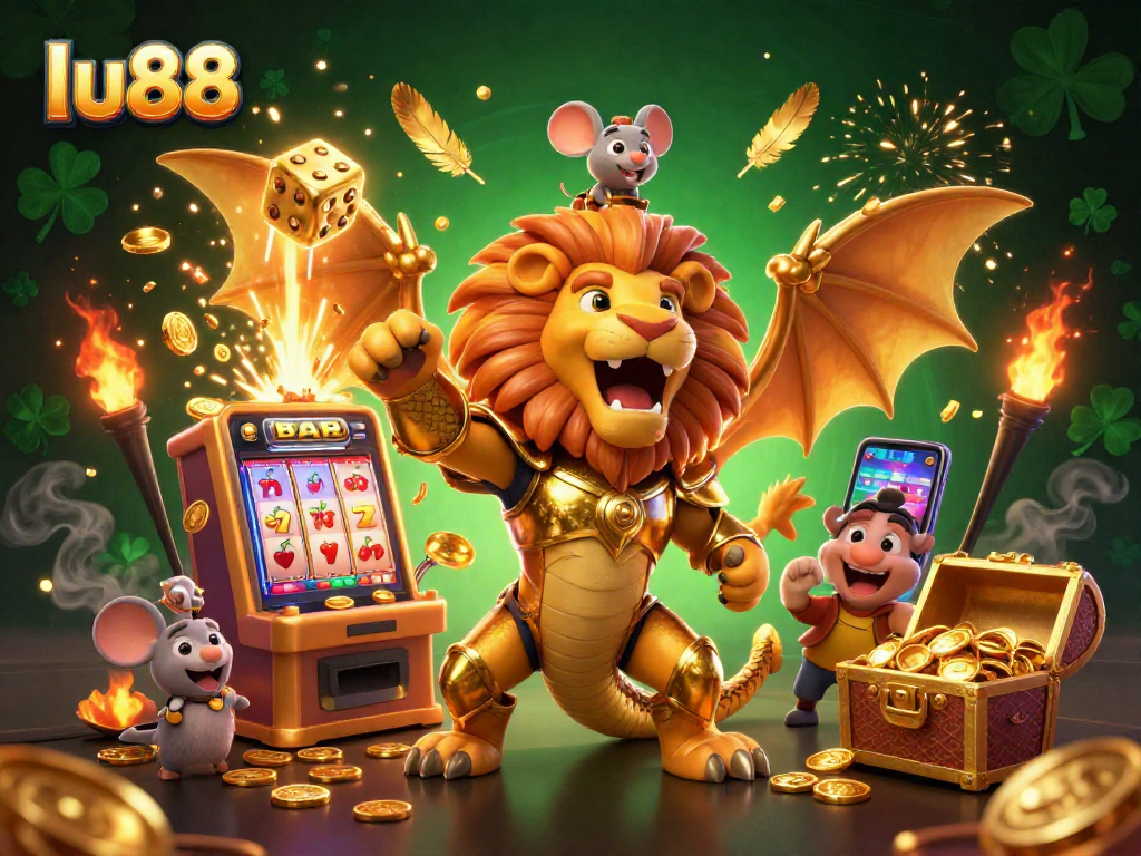 Experience thrilling wins at lu88 with a vibrant casino scene featuring jackpot excitement and dynamic gaming elements.