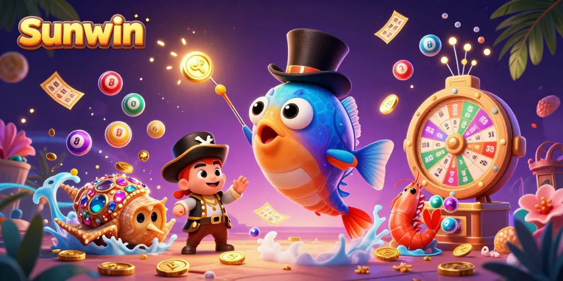 Experience the thrilling world of sunwin with vibrant characters and dynamic casino elements.