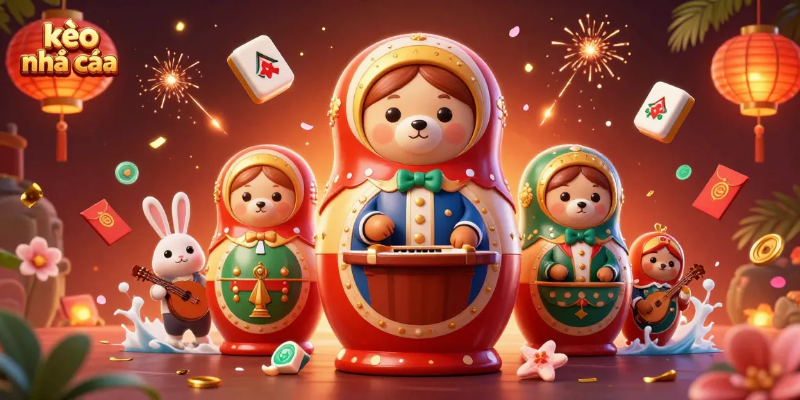Engage with kèo nhà cái through a dynamic scene of a Matryoshka bear and casino elements.