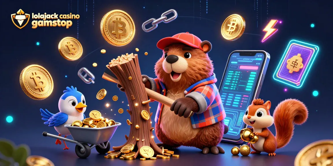 Experience thrilling gameplay at lolajack casino gamstop with cartoon characters collecting gold coins.