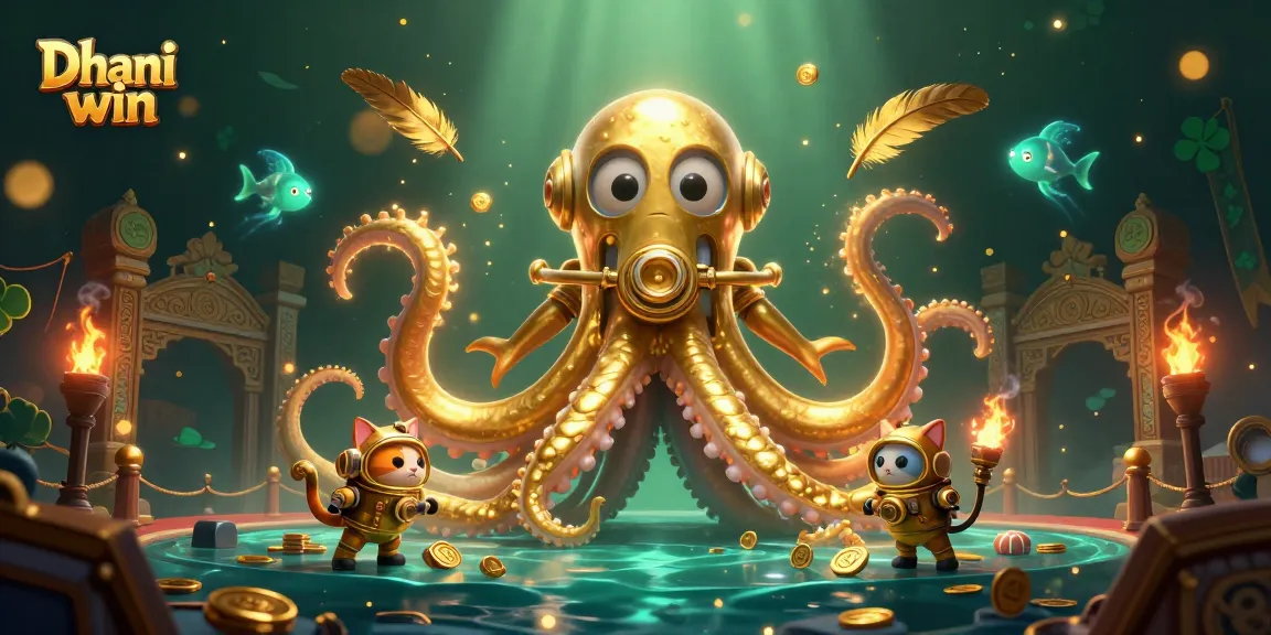 Experience thrilling gameplay with Dhani win in this vibrant underwater casino scene filled with treasures.
