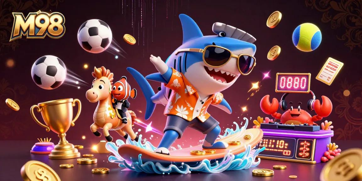 M98 offers immersive gaming, featuring vibrant 3D characters and exciting gambling elements.