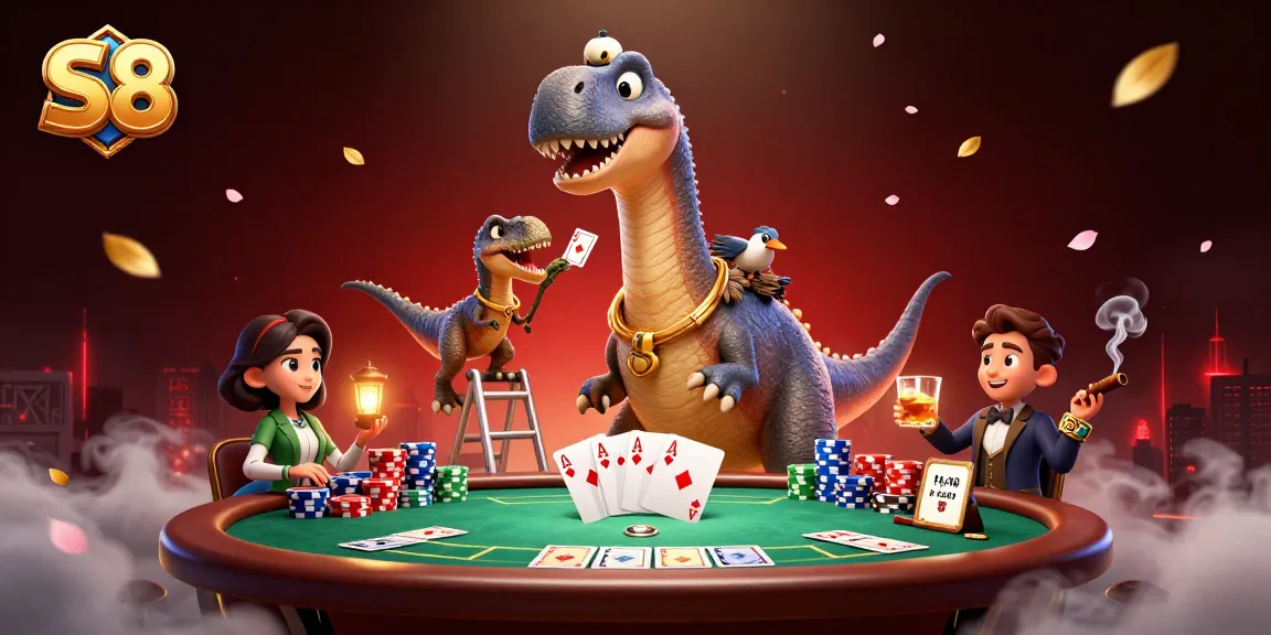 Experience the thrill of winning at S8 with a captivating casino scene featuring poker action.