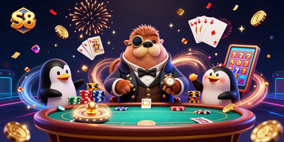 S8 invites players to enjoy a vibrant underwater gaming experience with charming characters and dazzling casino elements.