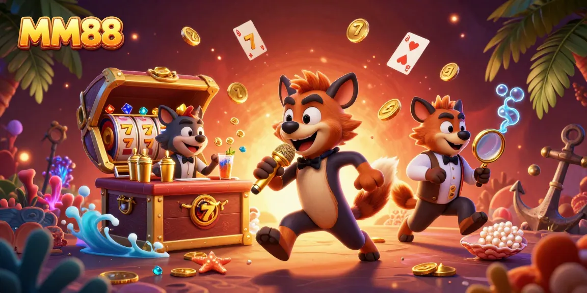 Experience the vibrant MM88 casino scene with hyenas in a comedic setting, highlighting gaming excitement.