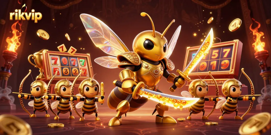 Experience winning with rikvip's vibrant slots featuring dynamic golden elements and captivating characters.