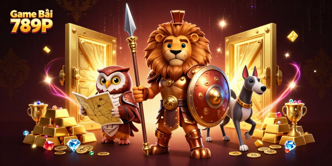 Engage in thrilling action with Game Bài 789P as a Spartan lion, tactical owl, and greyhound messenger uncover treasures.