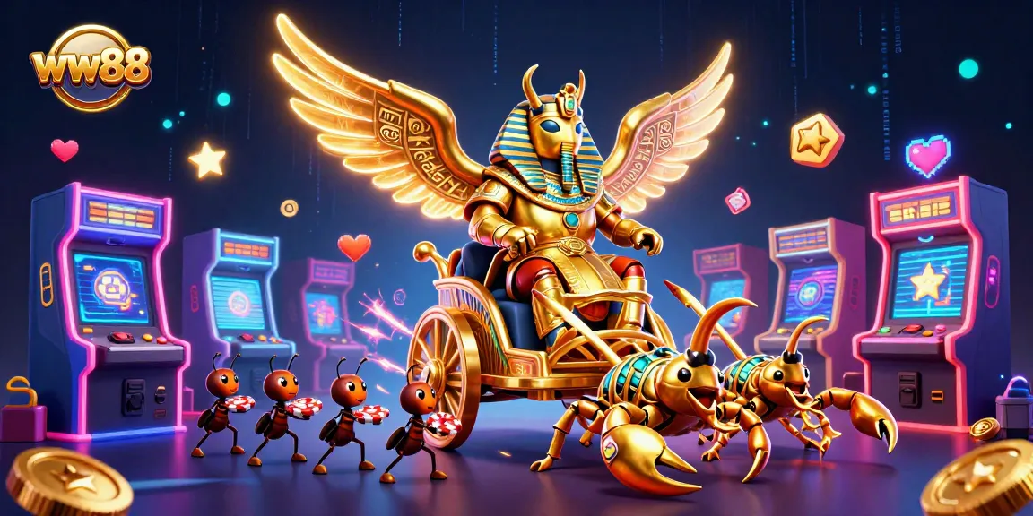 Engage in thrilling casino games at ww88 amidst vibrant characters and elements, showcasing gaming excitement.